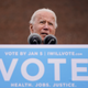 U.S. President-elect Joe Biden speaks during a drive-in rally for U.S. Senate candidates Jon Ossoff and Rev. Raphael Warnock at Pullman Yard on December 15, 2020 in Atlanta, Georgia.